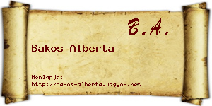 Bakos Alberta névjegykártya
