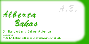 alberta bakos business card